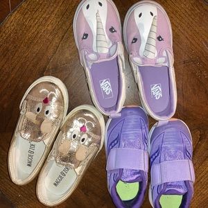 Lot of 3 girls shoes! Unicorn Vans!